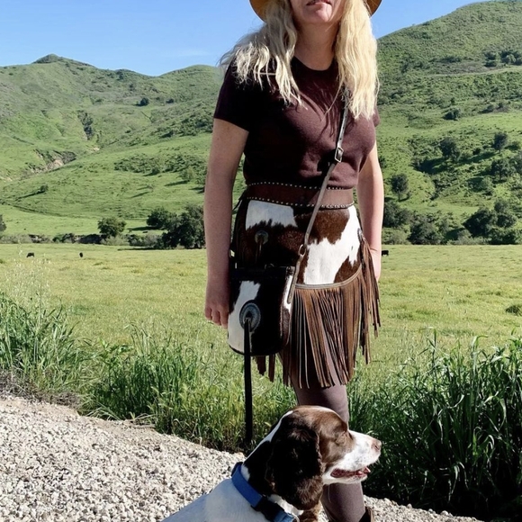 Cowhide Leather Chaps Belt Fringe Apron - handmade, one of a kind! - Picture 4 of 8